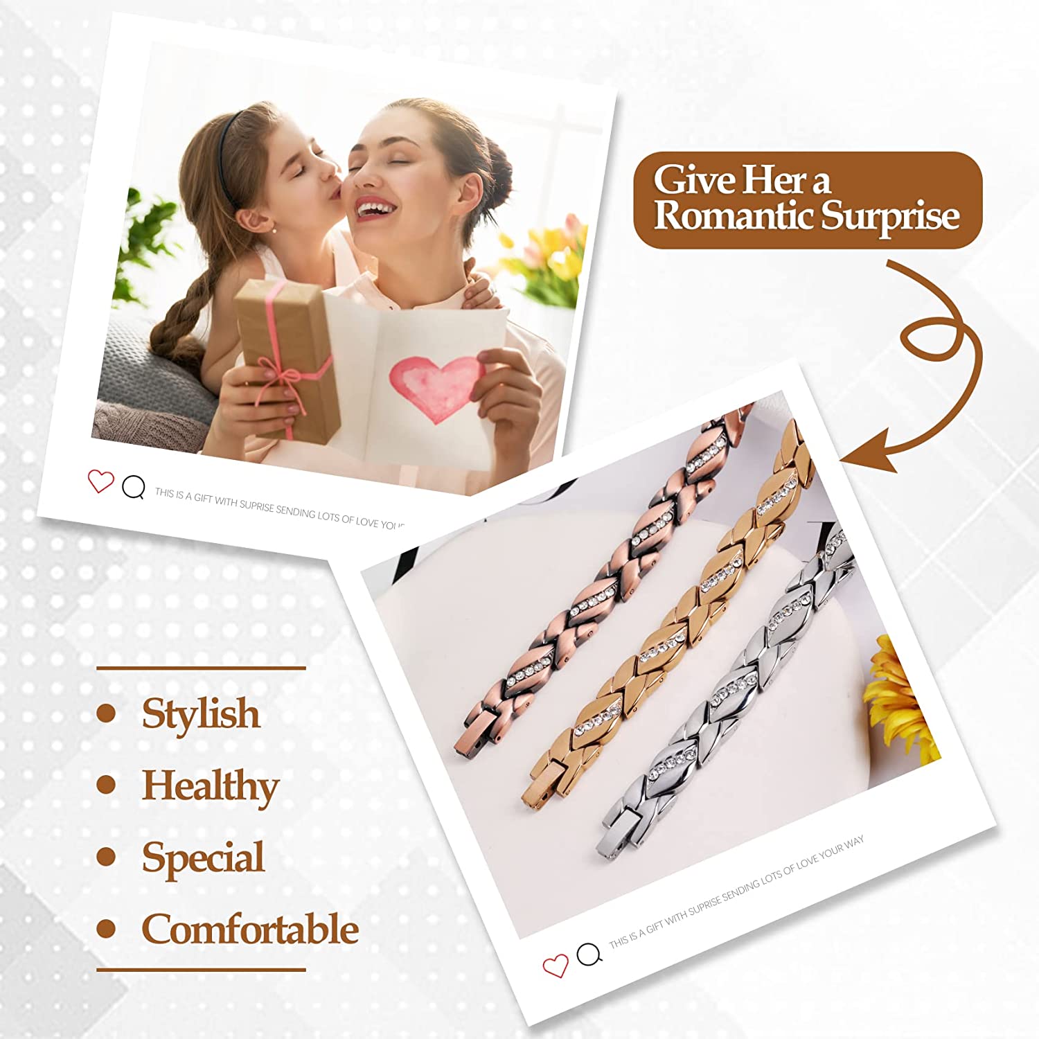 Jecanori Pure Copper Bracelets for Women,Ultra Magnetic Bracelets for Women with 3500 Gauss Magnets,Crystal Mother's Day Jewelry Gift, Sizing Tool - Image 6